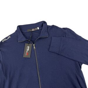 RLX Ralph Lauren Golf Full Zip Wicking Stretch Jacket Navy Blue Mens Size L $228